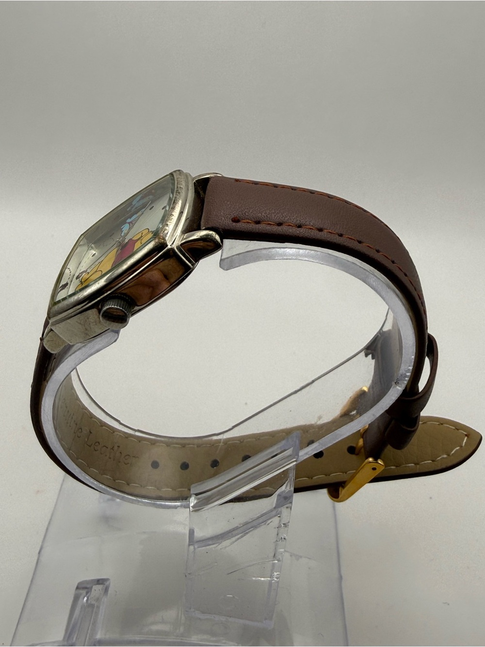 Winnie The Pooh and Butterfly Seiko Watch | Vintage Disney Brown Band (New Batt) - Picture 6 of 11